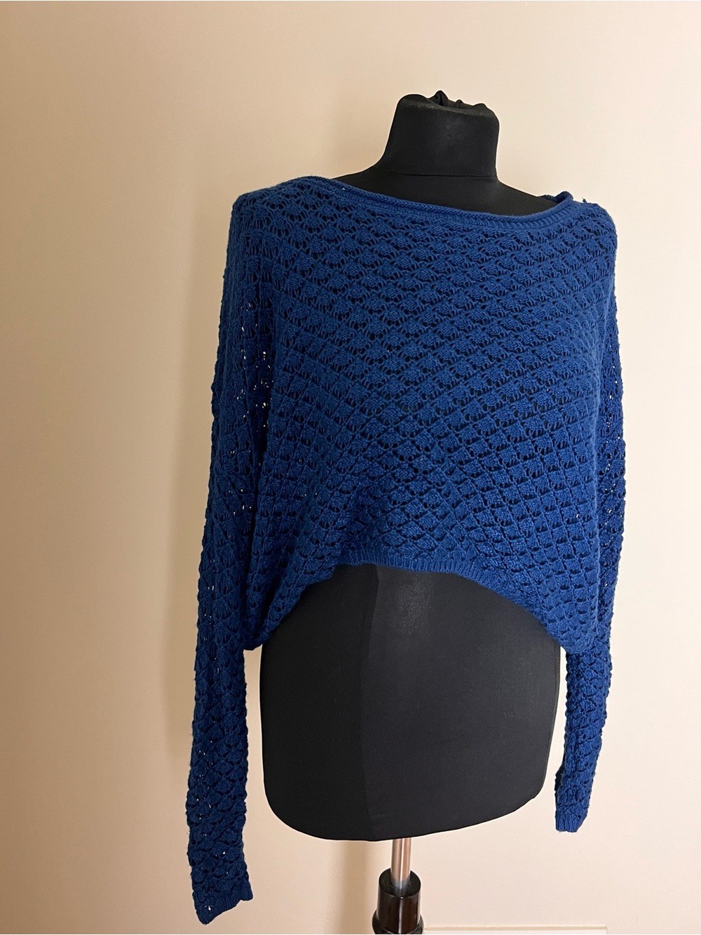 Olive + Oak Blue Open-Knit Crop Sweater and Skirt Set NWT